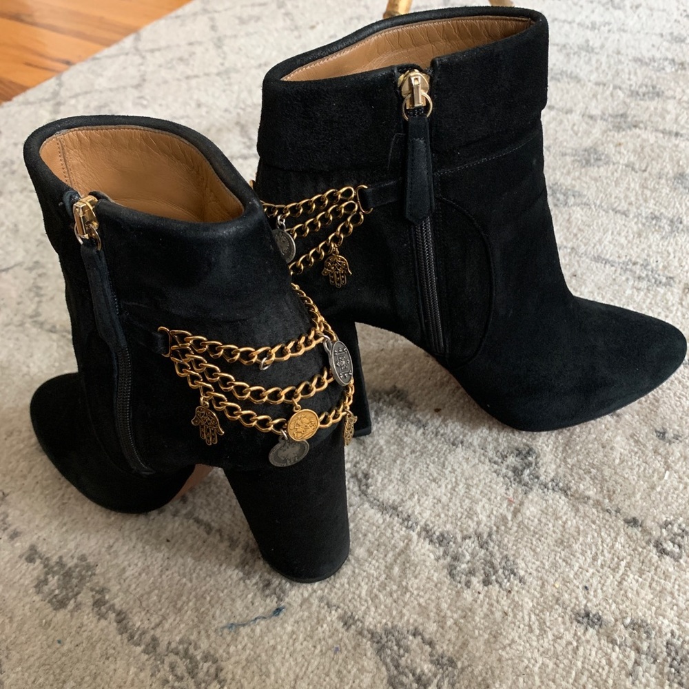 AQUAZZURA - Black Suede Booties